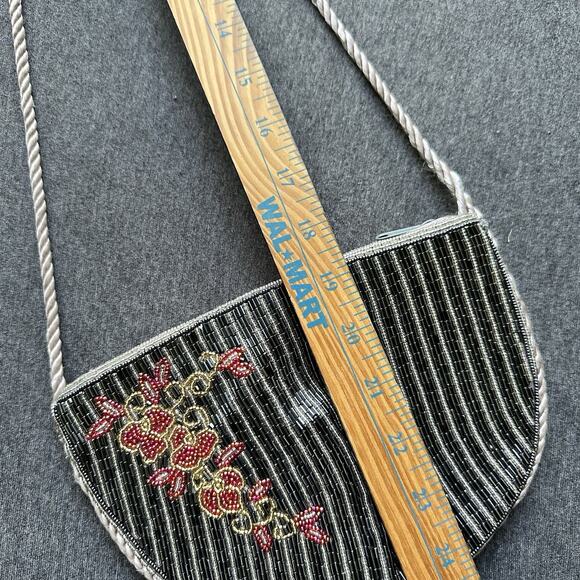 Regale Vintage Formal Floral Half Moon Circle Crossbody bag Satin Rope - Picture 14 of 16